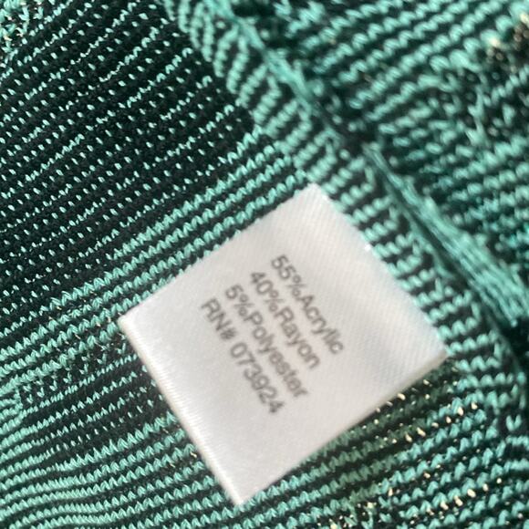 Ming Wang women’s XS NWT Black and Green Geometric Cardigan - Picture 4 of 6